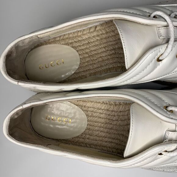 Gucci White Espadrilles with Multicolor Stripes - Picture 6 of 12